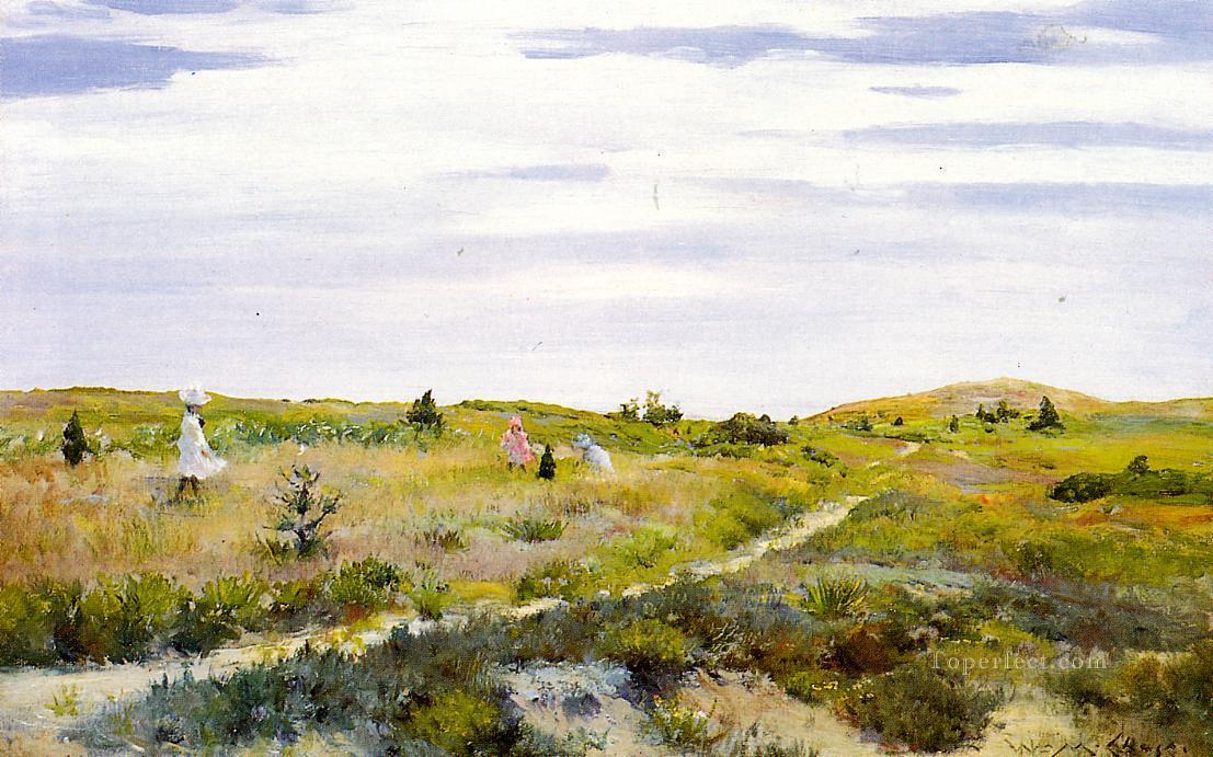 Along the Path at Shinnecock impressionism William Merritt Chase scenery Oil Paintings